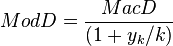  ModD = \frac{MacD}{(1+y_k/k)} 